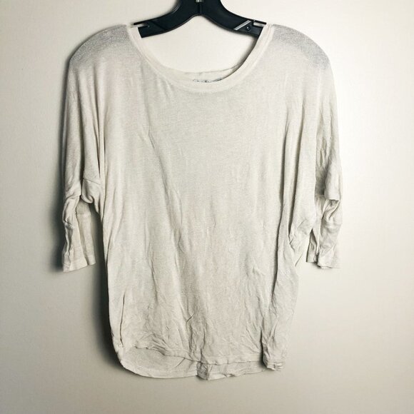 DayDreamer LA Half Sleeve Cream Lightweight Sweater Top Small - Picture 1 of 6